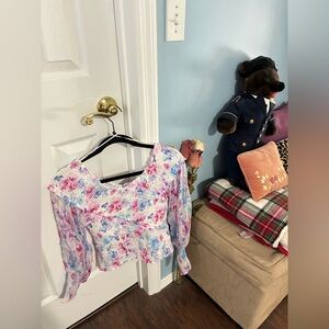 BB Dakota Multicolor Floral Smocked Blouse